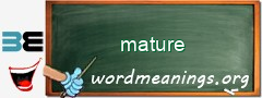 WordMeaning blackboard for mature